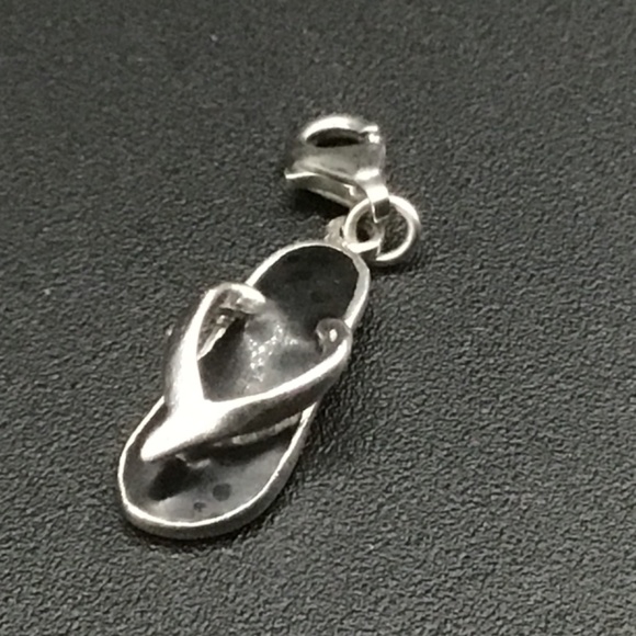 Sterling Silver Flip Flops Charm Hallmarked 925 CB ( Carlo Biagi) - Picture 2 of 3